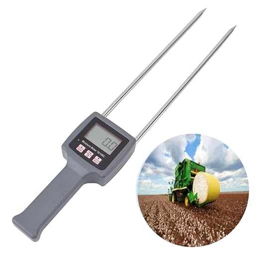 Kikumi Cotton Humidity Meter Portable 5 to 40 Percent Measuring Range LCD Digital Display Handheld Cotton Humidity Tester