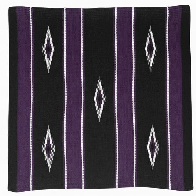 Majestic Ally 36"x 34" Navajo Design Acrylic Saddle Blanket -2.4 lbs (Dark Purple)