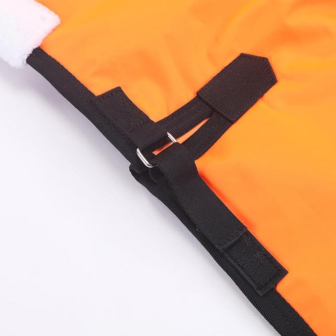 Foal/Mini Horse Size 30"-48" Waterproof & Breathable 300 Denier Winter Turnout Blanket with 150g Polyfill Orange Large