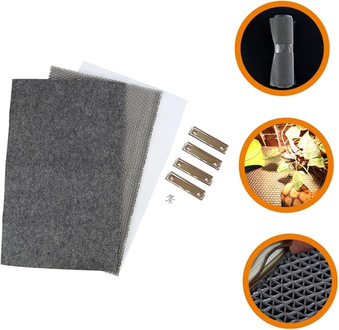 YARNOW Reptile Mats for Terrarium Durable and Breathable Carpet for Snakes Turtles Lizards Washable Reptile Cage Replacement Pad Gray