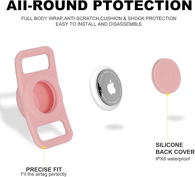 Dog Leash and Collar, Dog Seat Belt for Car, Reflective Nylon, Metal Buckle, IP68, Padded Handle Leash, Durable and Comfortable, for Small Medium Large Dogs (Blush Pink, S)