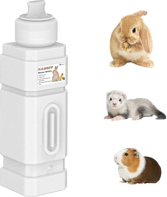 Salcod 42 oz Rabbit Water Bottle, No Drip Bunny Water Dispenser for Rabbits, Hamster, Guinea Pigs, Ferrets, Birds, Mouse, Rats, Other Small Animal Pet No Leak Easy Mount Drinker