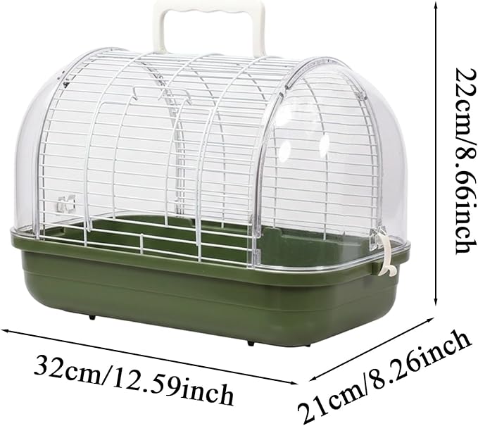 Bird Carrier, Compact Travel Cage, Standing Perch with Clear Window, Portable Travel Bird Cage for Parakeets, Cockatiels, Bearded Dragons, Safe Transport, Outdoor Trips or Veterinary Visits