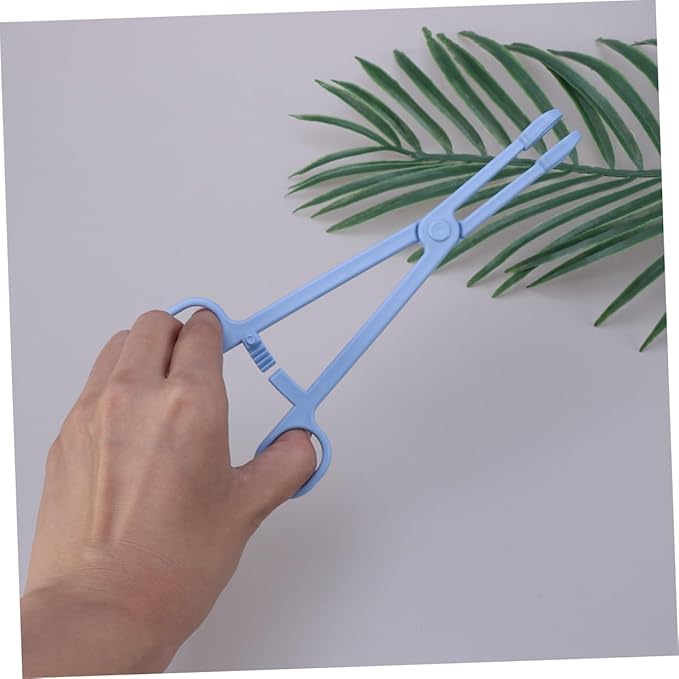 Housoutil 2pcs Plastic Reptile Stool Clamp for Easy Pet Waste Cleanup Stylish Scissors Design for Lizards Birds and Animals