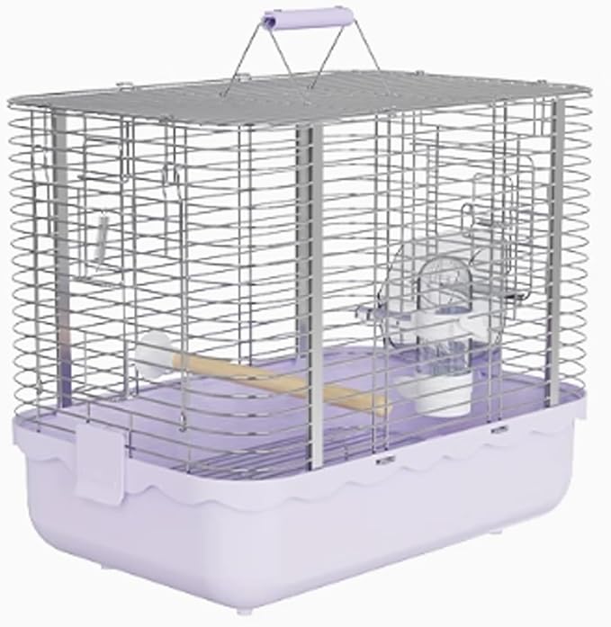 Parrot Stainless Steel Take-Out Cage Horizontal Large Space Portable Bird Transport Parrot Cage(Purple)