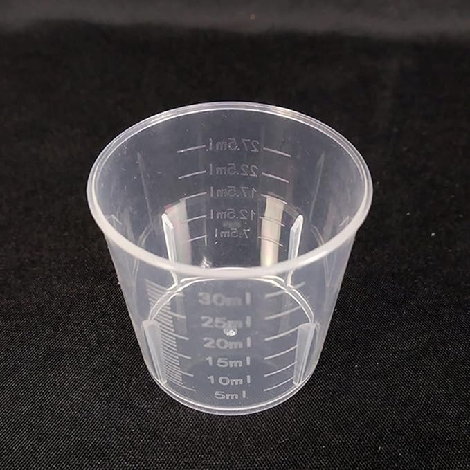 Abaodam 100Pcs Reusable Measuring Cups for Reptiles Food and Water Cups with Easy to Read Scale for Crawling Pets and Washable