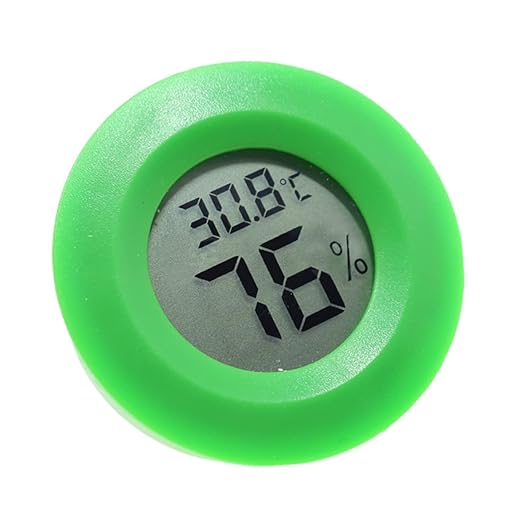 BESPORTBLE Digital Temperature and Humidity Hygrometer for Home and Office Round Shape Lightweight and Easy to Install Celsius Display Green Color