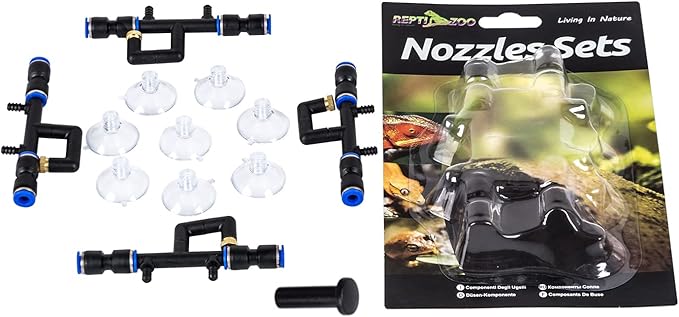 REPTI ZOO 4 Pieces Spray Nozzles Adjustable Fine Misting Water for Reptiles