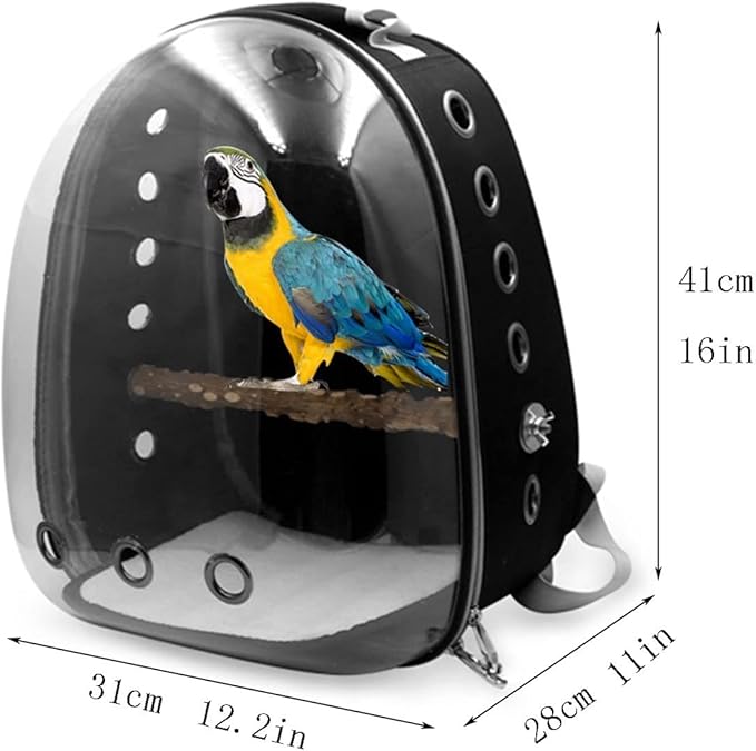 ENGENDER Bird Cage Parrot Light Backpack Pet Bird Travel Cage with Bracket Multifunctional Portable Breathable Pet Bag Suitable for Pet Birds Parakeet Cage