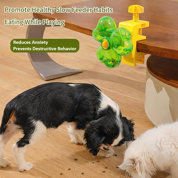 Cat Puzzle Feeder, Dry Food Dispenser, Clamp-On Design, Mental Stimulation Interactive Brain Game, Slow Feeder Toys for Cat & Dog (6 Adjust Rings) - Image 5
