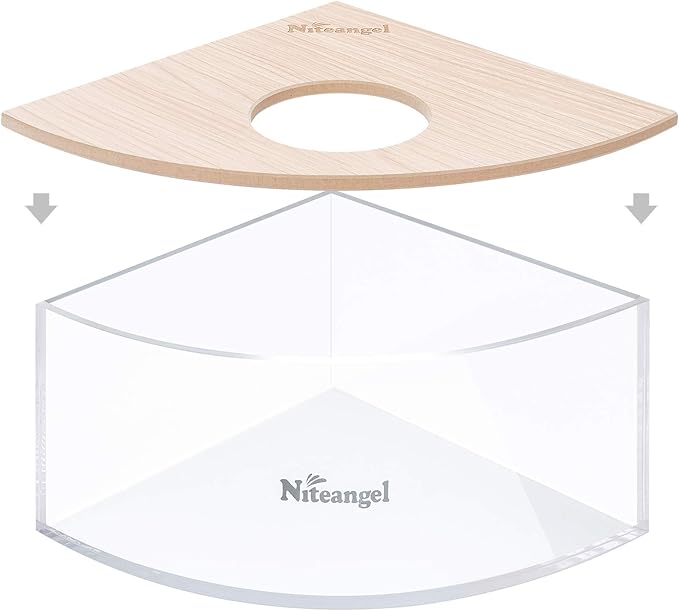 Niteangel Animal Sand-Bath Box: - Acrylic Critter's Sand Bath Shower Room & Digging Sand Container for Hamsters Mice Lemming Gerbils or Other Small Pets (Triangle, Burlywood)