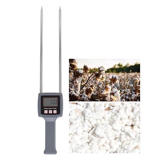 Kikumi Cotton Humidity Meter Portable 5 to 40 Percent Measuring Range LCD Digital Display Handheld Cotton Humidity Tester