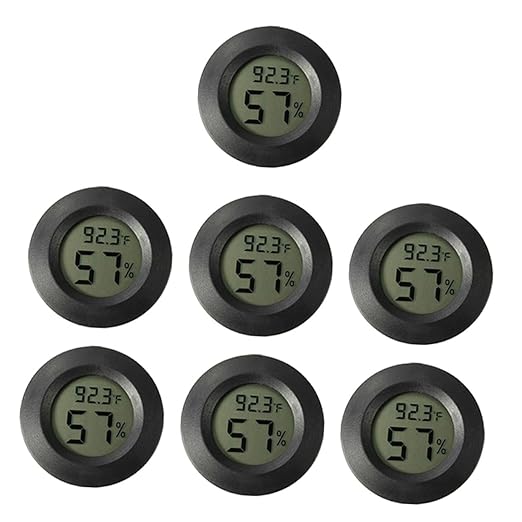 POPETPOP Reptile Tank Accessories 7pcs Digital Mini Thermohygrometer Humidity Meter for Plants Reptiles