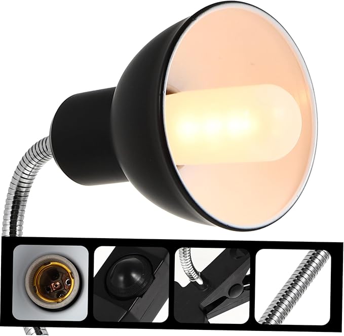 VICASKY Adjustable Reptile Heat Lamp Wide Shade for Tortoises Basking Spot Light Rack/Off Switch for Reptiles and Terrariums