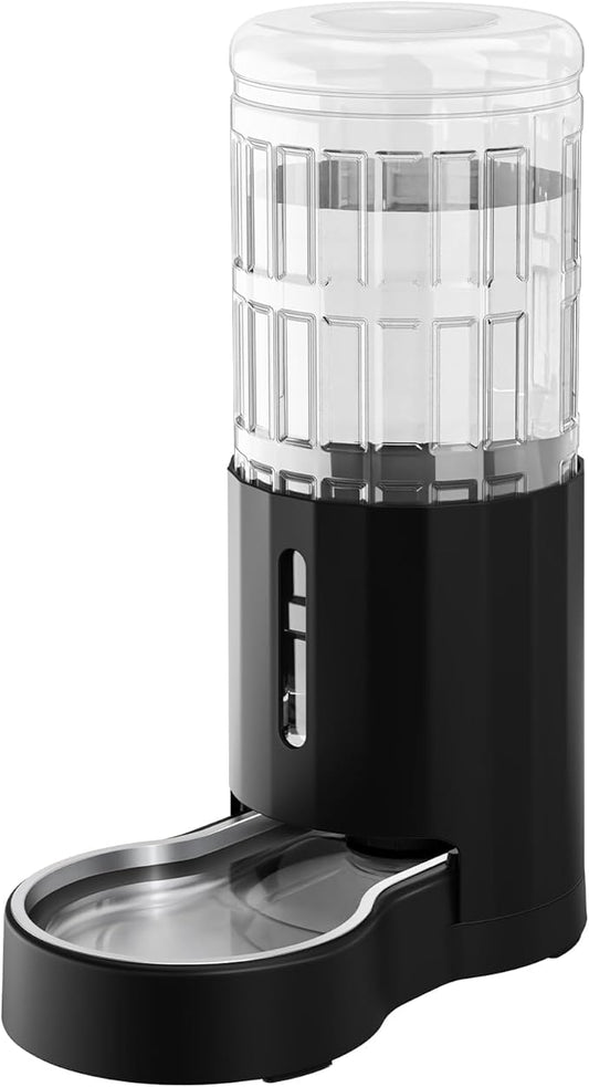 CZPET Dog Water Bowl Dispenser 9.5L, Wider Mouth & Upgraded Brush, Easy Cleaning Automatic Cat Gravity Refilling Waterer with Removable Stainless Steel Bowl, Large Drinking Area for Multi-Pet (Black)