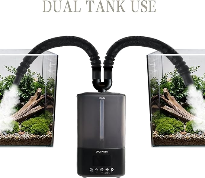 Extension Tube/Hose for COOSPIDER 380B and 500B Reptile Fogger, Accessories of Reptile Humidifier with Hose, Suction Cup, 2 in 1 Joint, Reptile Mister Parts for Reptiles Amphibians and Terrarium
