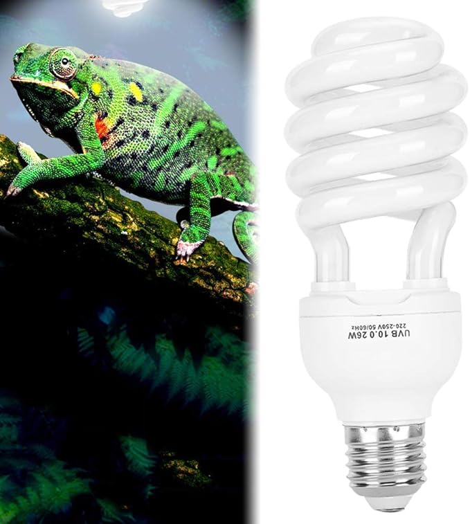 26W Energy Saving UVB Lamp, Reptile Sunlight Lamp 10.0 for Desert Type - Promotes Growth, Vitamin D3 Synthesis, Ideal for Lizards and Succulent Plants