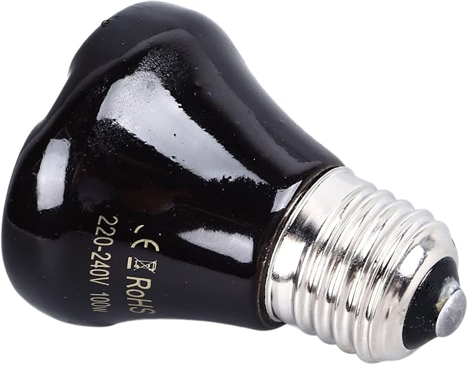 Ceramic Heat Emitter, Reptile Heat Bulbs, No Light Emitting Heat Bulbs, for Amphibian Terrarium, Bearded Dragon Lizard Snake Turtle, Brooder Coop Incubating Chicken (100w)
