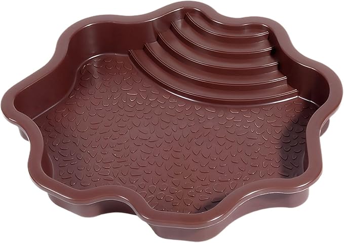 Reptile Bathing Tub with Non-Slip Surface and Entry Ramp for Easy Small Animal Soaking Container