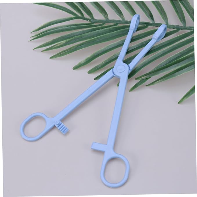 Housoutil 2pcs Plastic Reptile Stool Clamp for Easy Pet Waste Cleanup Stylish Scissors Design for Lizards Birds and Animals