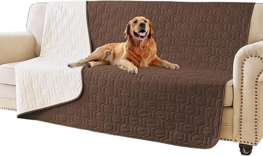 Tcksstex Waterproof and Anti-Slip Dog Bed Cover and Pet Blanket Sofa Pet Bed Mat ，car Incontinence Mattress Protectors Furniture Couch Cover for Most Cats Dogs, Pets（52x82-Chocolate）
