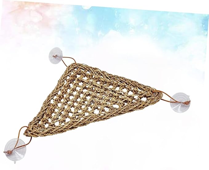 TOYANDONA Stable Triangle Lizard Hammock Swing Mat with Suckers Elevated Reptile Bed for Geckos Small Crabs for and Install