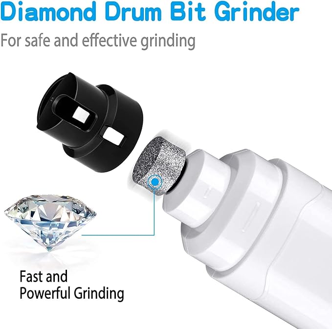 Casfuy Dog Nail Grinder Upgraded - Professional 2-Speed Electric Rechargeable Pet Nail Trimmer Painless Paws Grooming & Smoothing for Small Medium Large Dogs & Cats (White)