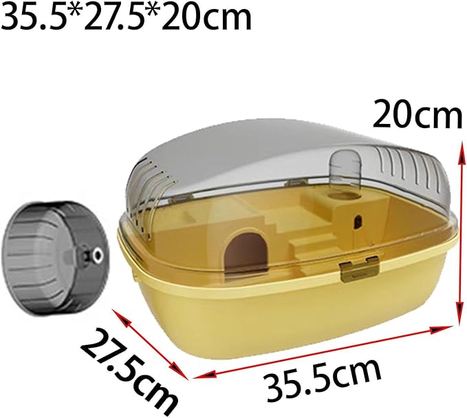 Deluxe Hamster Home with Clear Top and Easy Access, Yellow