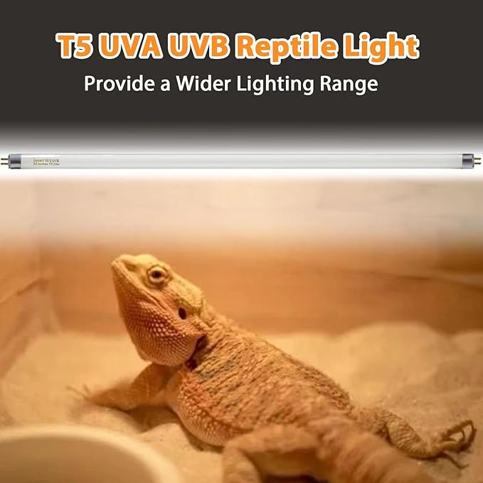 Celiwace T5 10.0 UVB Reptile Light Bulb 22 inch, Desert Reptile UVB Bulb 24W, for Lizards, Bearded Dragons, Chameleons