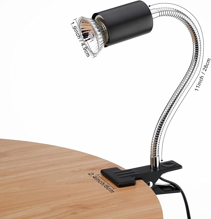 ReptileHeat Lamp The Adjustable Temperature and 360 ° Rotating Hose Crawlers Heating Lights, for Turtles, Lizards, Beard Dragons and Other Amphibious Pets