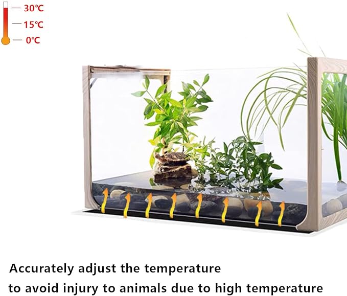 Reptile Heating Mat, 2PCS Reptile Heating Pad with Temperature Adjustment for Reptiles Tortoise Snakes Lizard Gecko Hermit Crab Amphibians - Removable Terrarium Heat Mats(20W,11x16.5 inches)