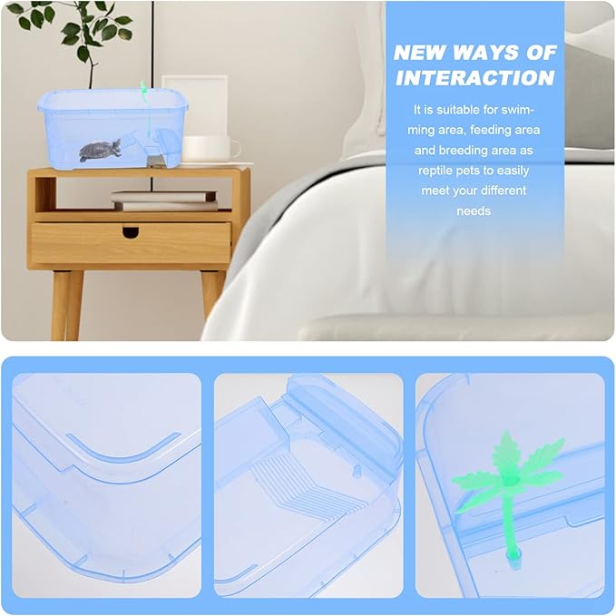 1 Set Box Turtle Tank Stick Tank Plastic Small Animal cage Small Animal Carrier Turtle cage Plastic Container Reptile Habitat Box Tortoise