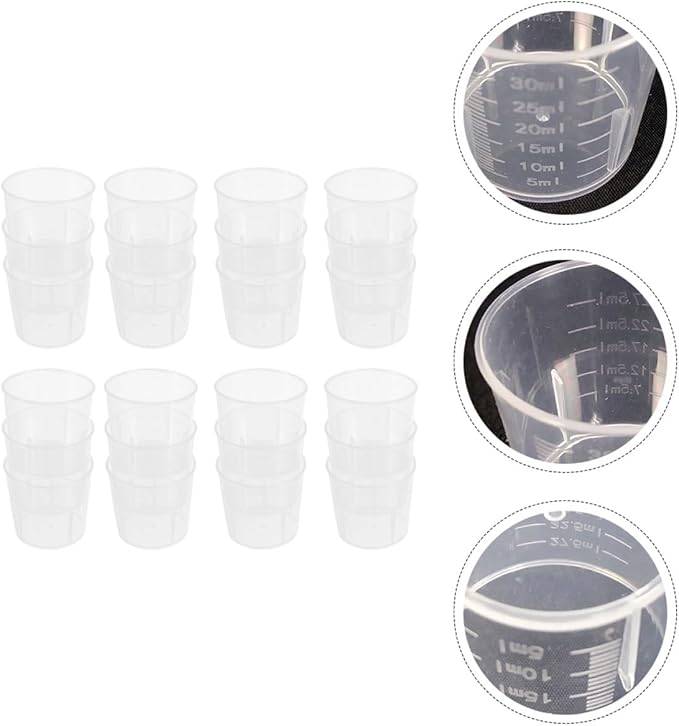 SUPVOX 100 Pcs Reptile Food Measuring Cups Washable Scale, Creative Feeding Containers for Crawling Pets, Sturdy Plastic Cups for Lizard and Gecko Feeding