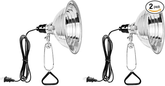 Simple Deluxe Clamp Lamp Light with 8.5 Inch Aluminum Reflector up to 150 Watt E26 (no Bulb Included) 6 Feet 18/2 SPT-2 Cord, 2-Pack
