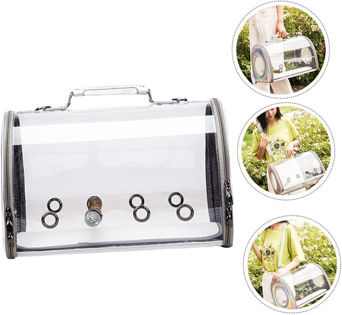 Transparent Parrot Carrier Bag Detachable Rack Lightweight and Convenient Travel Pouch for Birds for Outdoor Adventures and Easy Monitoring of Pets