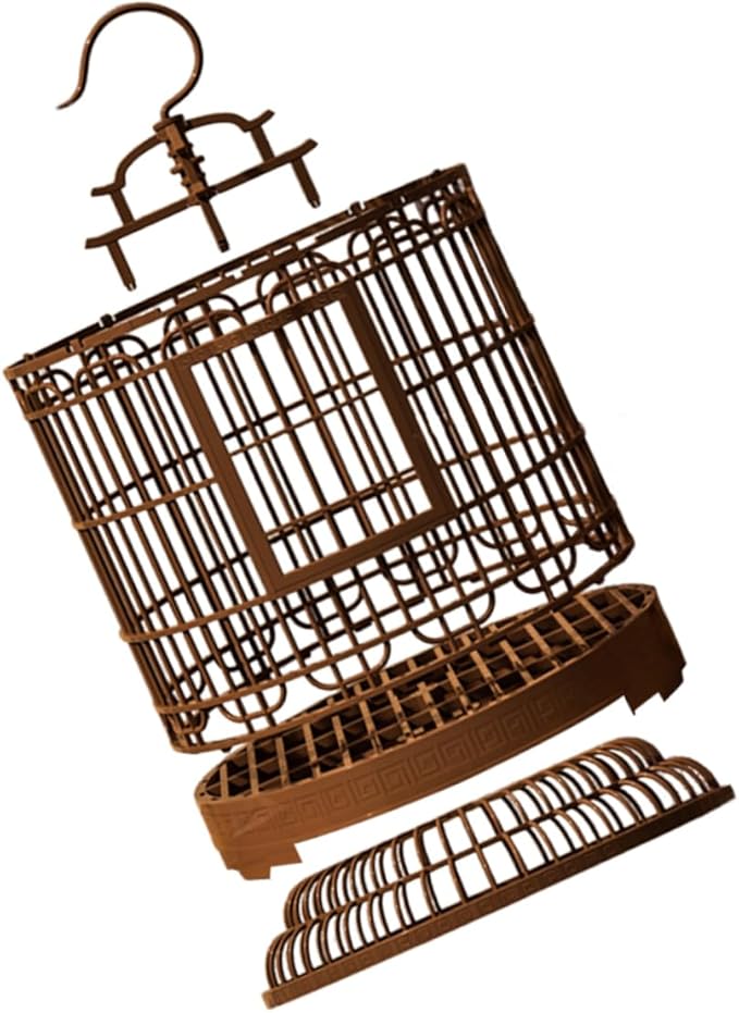 Milisten Large Portable Bird Cage Villa for Parrots and Budgies Retro Plastic Travel Carrier Detachable Base Suitable for Home and Outdoor Use