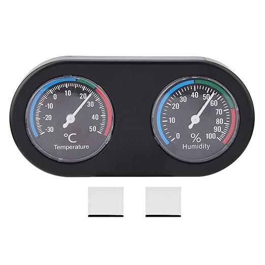 Reptile Thermometer Hygrometer | 2 in 1 Analog Gauge for Tank/Terrarium/Incubator | Mini Round Monitor, No Battery Needed