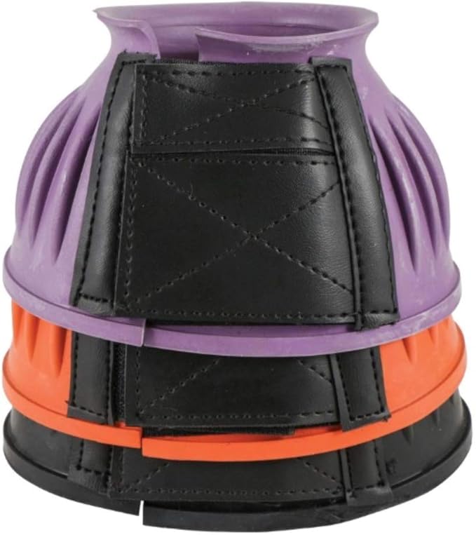 Dura-Tech Ribbed Rubber Double Lock Bell Boots for Horses | Ultimate Horse Protection | Heavy-Duty Impact Shield | No-Rub Design | Secure Double Lock Closure