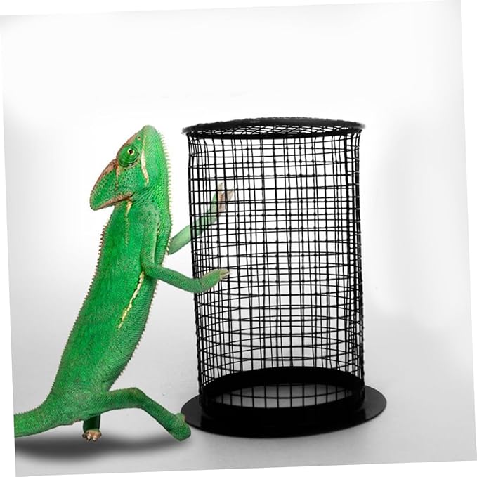 ABOOFAN Round Reptile -Scald Lamp Cover Black Heating for Reptile Easy to Install Material Essential for Terrarium Safety