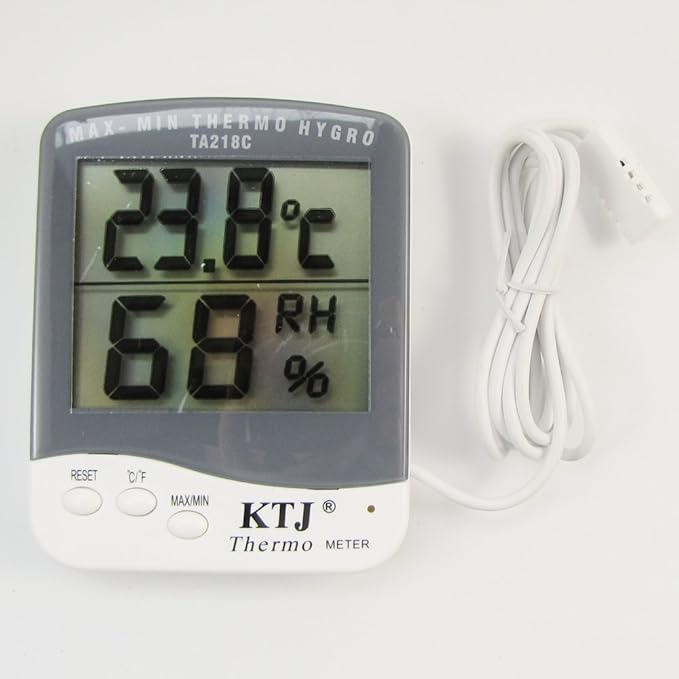 LCD View Digital Thermometer Hygrometer Humidity Monitor Egg Incubator Hive Heating