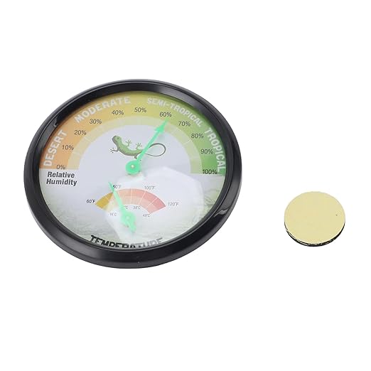 Thermometer Hygrometer, Mechanical Temperature Humidity with Pointer, for Reptile Pet Enclosures Small Spaces