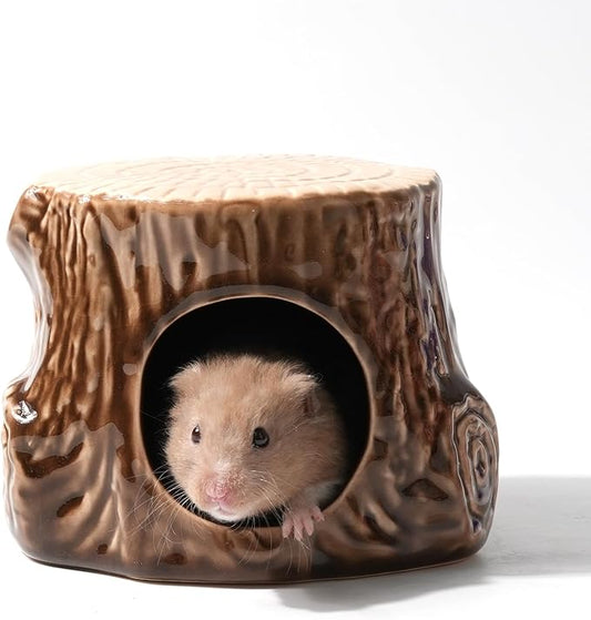 Ceramic Hamster Hideout, Hamster House and Habitat, Syrian Hideout Decor Cool Bed for All Season Gerbil, Mice Guinea Pig
