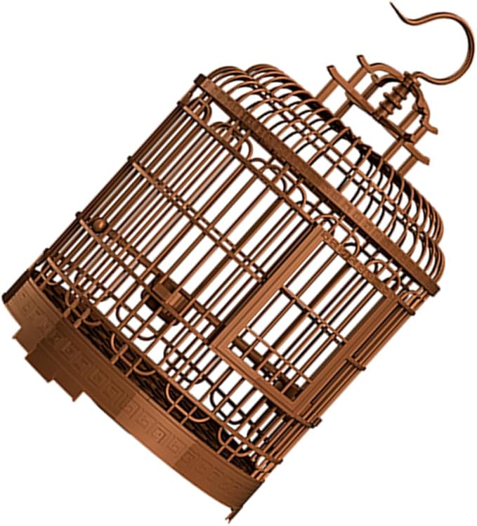 Large Retro Plastic Bird Cage Villa for Home and Outdoor Use Portable Travel Carrier for Parakeets Cockatiels and Lovebirds Spacious Design Easy Access and Detachable Base