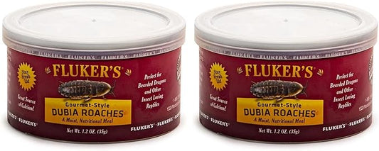 Fluker's Gourmet Canned Food for Reptiles, Fish, Birds and Small Animals, Dubia Roaches, 1.2 oz (Pack of 2)