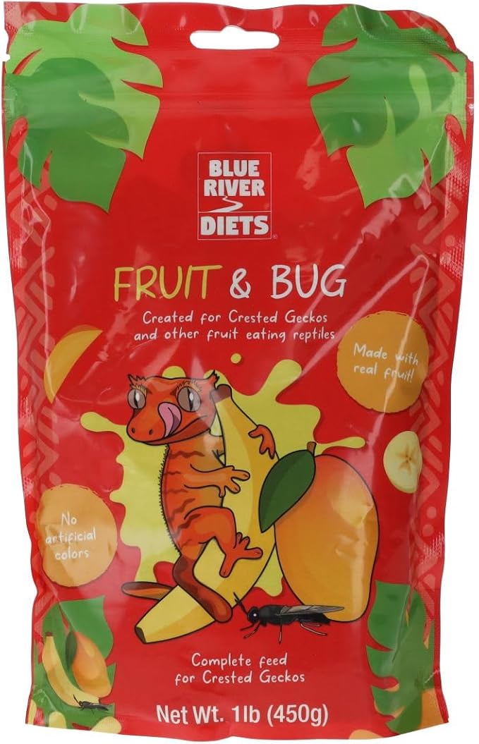 Blue River Diets Complete Crested Gecko Food 1lb (450g) Fruit & Bug | All Natural Gecko Food Made in The UK