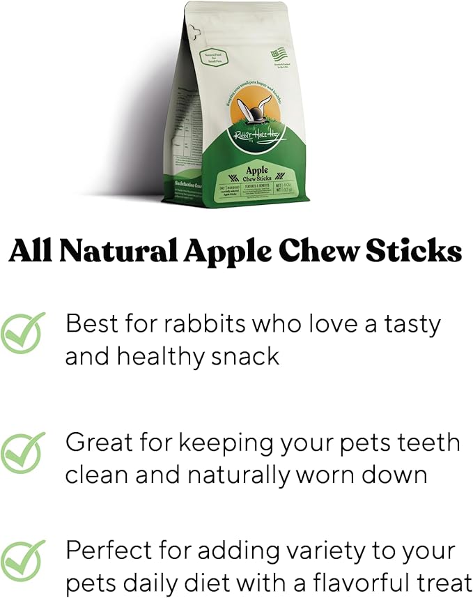 Rabbit Hole Hay - All Natural Apple Chew Sticks for Small Pets - 5 lb - Bulk Healthy Chew Treats