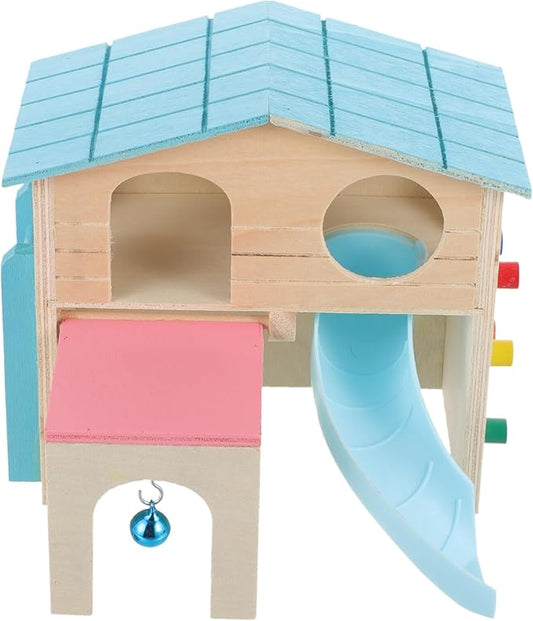 Hamster House Hideout Slide Deck Ladder Pet Exercise Playground Habitat Dwarf Gerbil Mice Rats