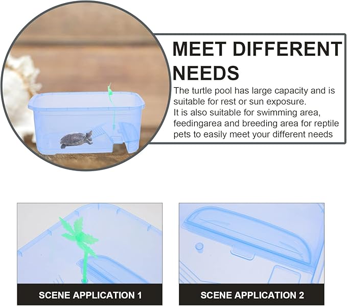 1 Set Box Turtle Tank Stick Tank Plastic Small Animal cage Small Animal Carrier Turtle cage Plastic Container Reptile Habitat Box Tortoise
