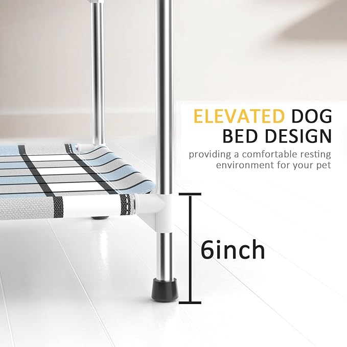 Bedside Window Dog Bunk Bed - Double Elevated Human Dog Bed with Guardrail 2 Layers Window Perch Dogs Cot 2-Tier Bedside Sleeper for Multi-Pet Households (20'' x 20'' x 25'')