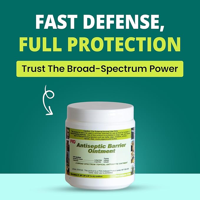 F10 Antiseptic Barrier Ointment for Reptiles, Birds, Small Animals & Exotic Animals, Wound Healing Ointment for Pet - 500g